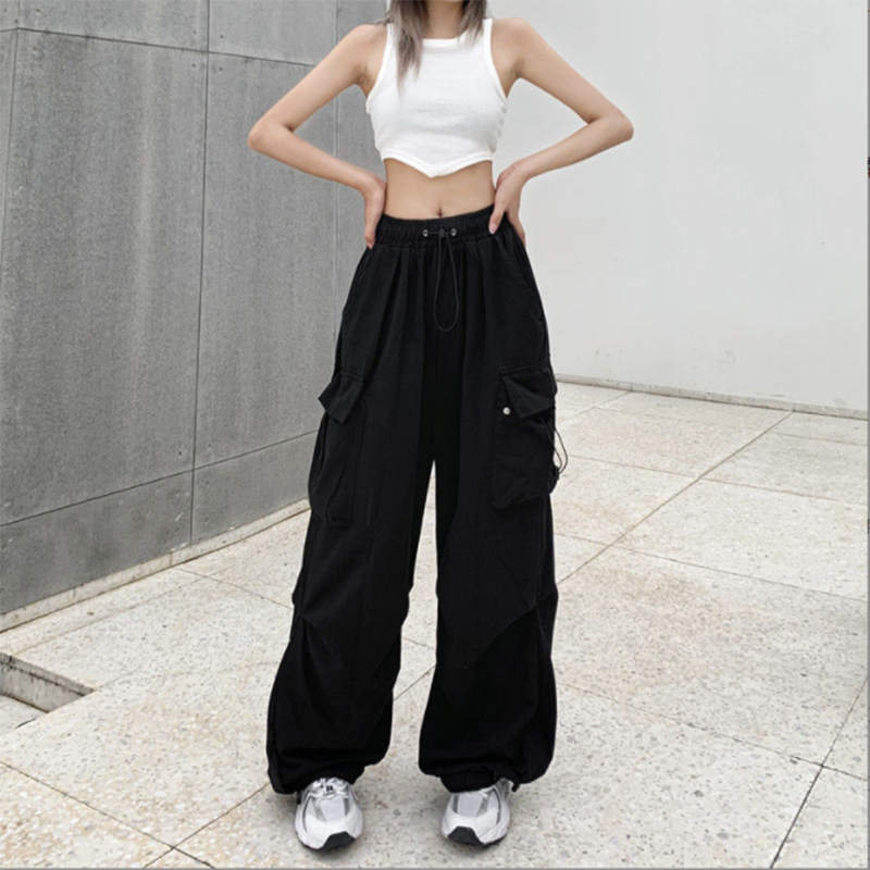 Y2K femmes Streetwear Techwear Cargo coréen Harajuku Baggy Parachute pantalon pour hommes pantalons de survêtement jambes larges Joggers pantalons vêtements