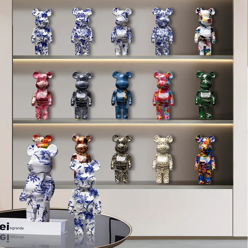 Bearbrick 400% decoración del hogar estilo moderno decoración de escritorio decoración de sala de estar estatuilla de resina regalo de Navidad