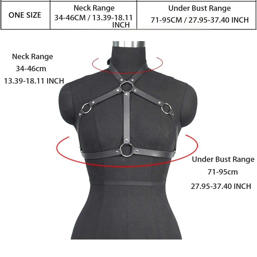 Femme Sexy harnais ceinture cuir Lingerie poitrine harnais Corset Lingerie gothique jarretelle pour femmes vêtements 