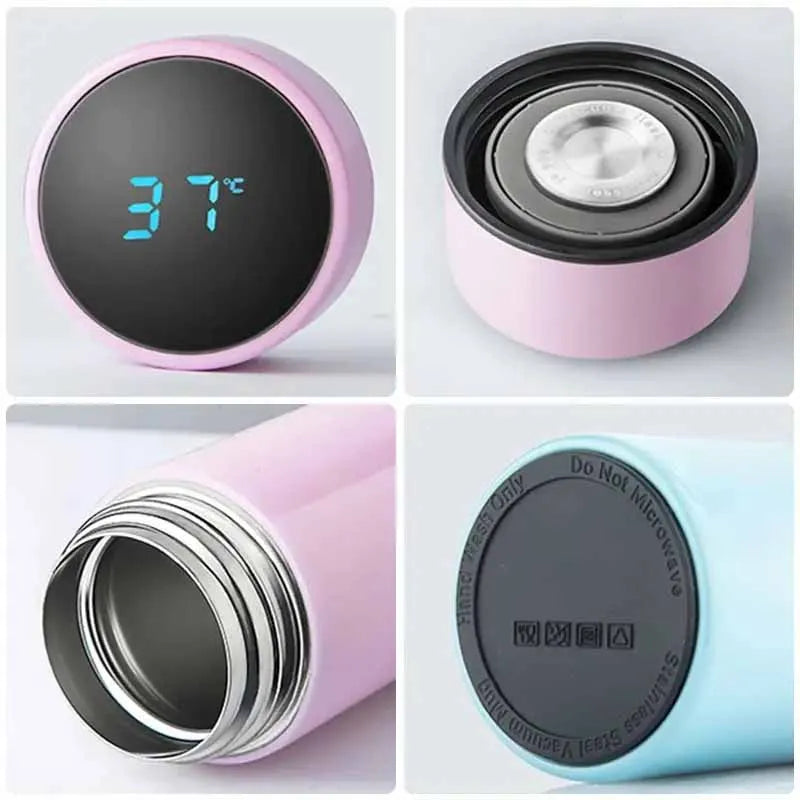 Stainless steel thermos bottle with digital temperature display, Intelligent temperature measurement cup, LED, 500ml