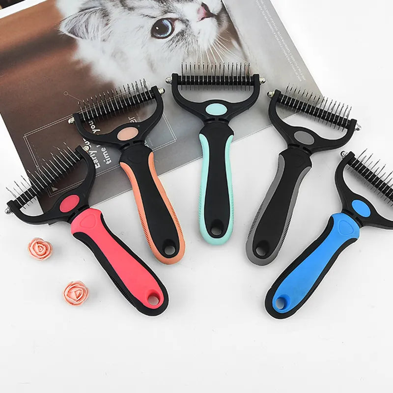 Brosse professionnelle de démêlage pour animaux de compagnie, épilateur de poils de chien, coupe-noeud de fourrure pour animaux de compagnie, peigne pour chiot et chat, fournitures de toilettage pour chiens