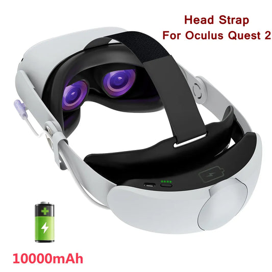 Adjustable Head Strap for Oculus Quest 2 VR Headset Charging Elite Strap 10000mAh Battery for Meta Oculus Quest 2