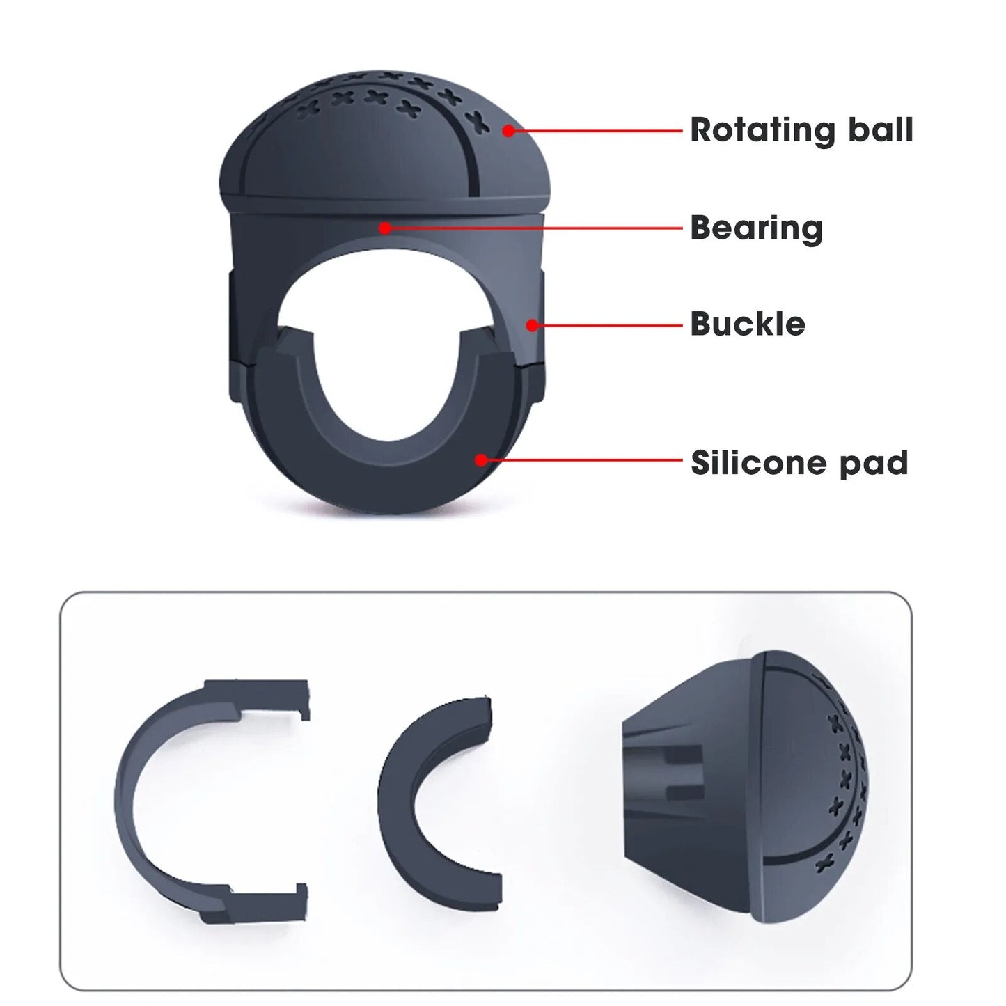 Rehausseur de volant de voiture, Rotation à 360 degrés, bouton de volant, boule, économie de main d'œuvre, rehausseur de direction à une main