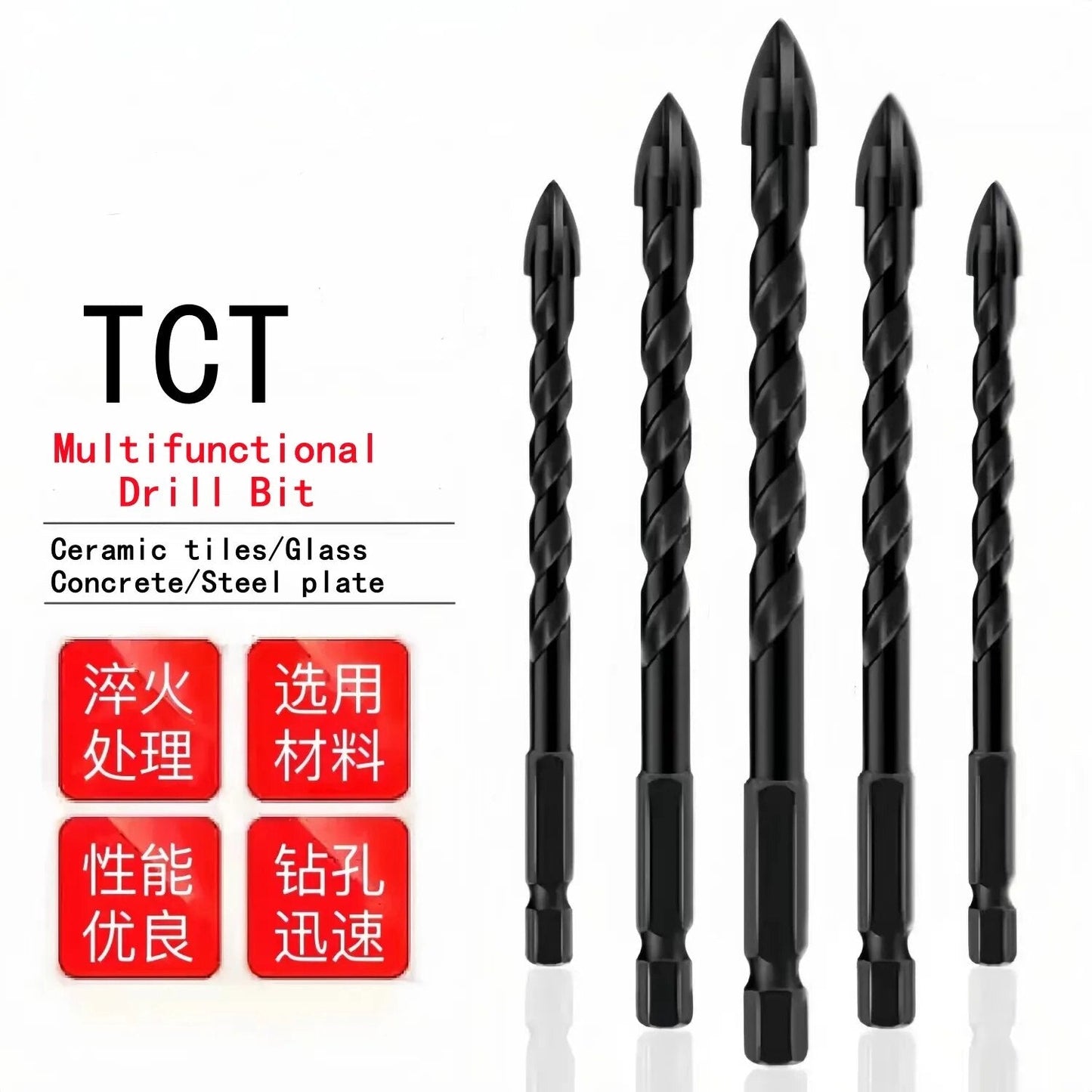 Cross Hexagon Tile Glass Cement Metal Ceramic Wood Plastic Hole Saw Triangle Alloy Drill Bit Size 3mm 4mm 5mm 6mm 8mm 10mm 12mm