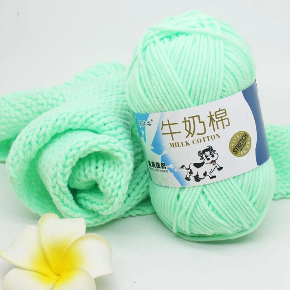 Fil de laine à tricoter en coton au lait, 50g, 5 plis, couture, Lanas teints pour Crochet artisanal, pull, chapeau, poupées, couture, outils de tricot