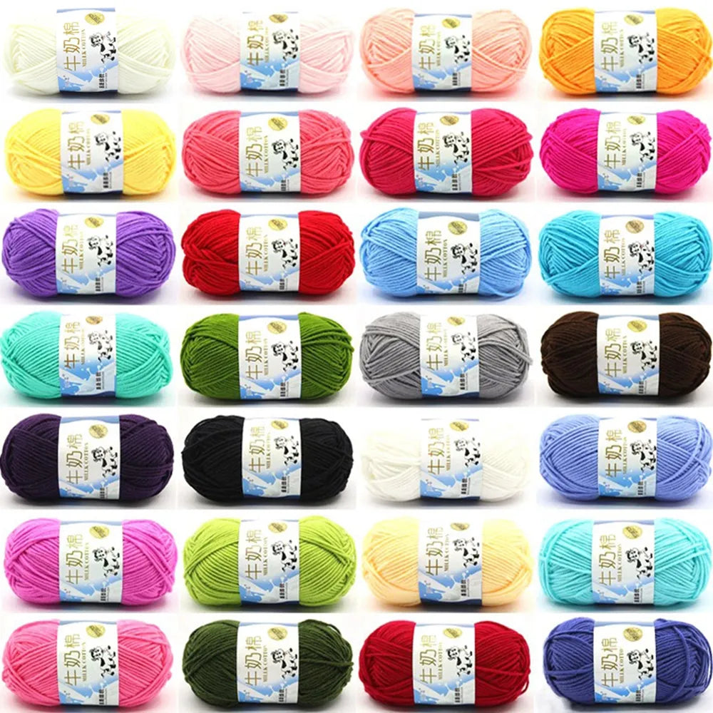 Fil de laine à tricoter en coton au lait, 50g, 5 plis, couture, Lanas teints pour Crochet artisanal, pull, chapeau, poupées, couture, outils de tricot