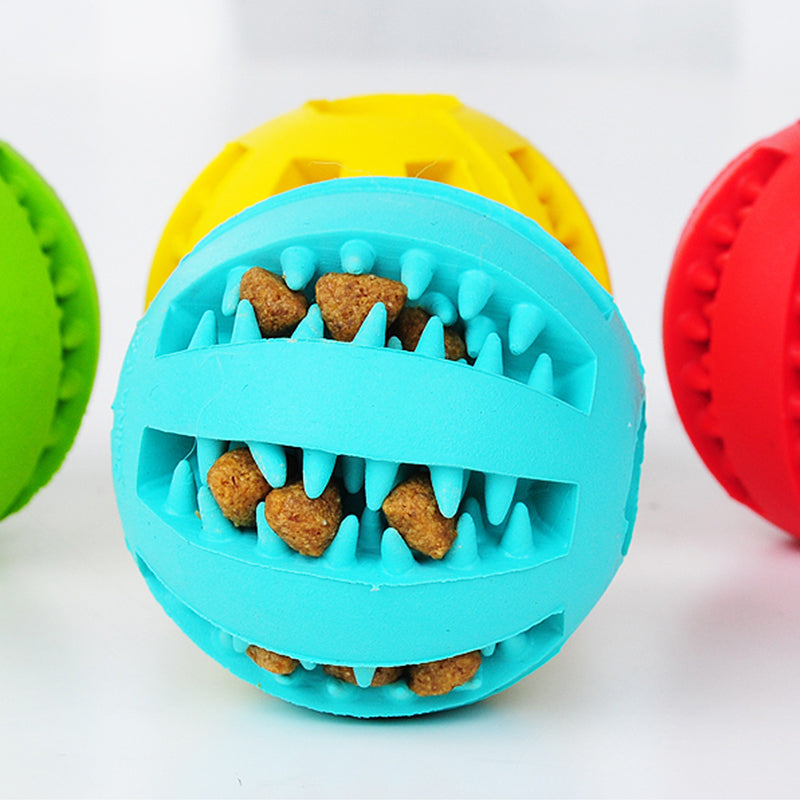 Juguete para perros con alimentador lento para mascotas, juguete de pelota de goma divertido y bonito para perros