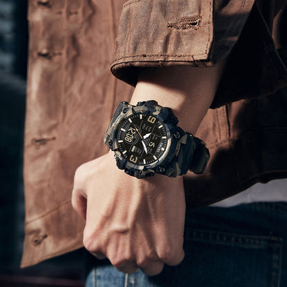 Montre électronique étanche d'extérieur, tactique lumineuse de sport de Camouflage