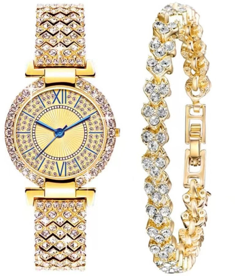 Reloj de cuarzo de lujo y elegante con diamantes que combina con todo para mujer