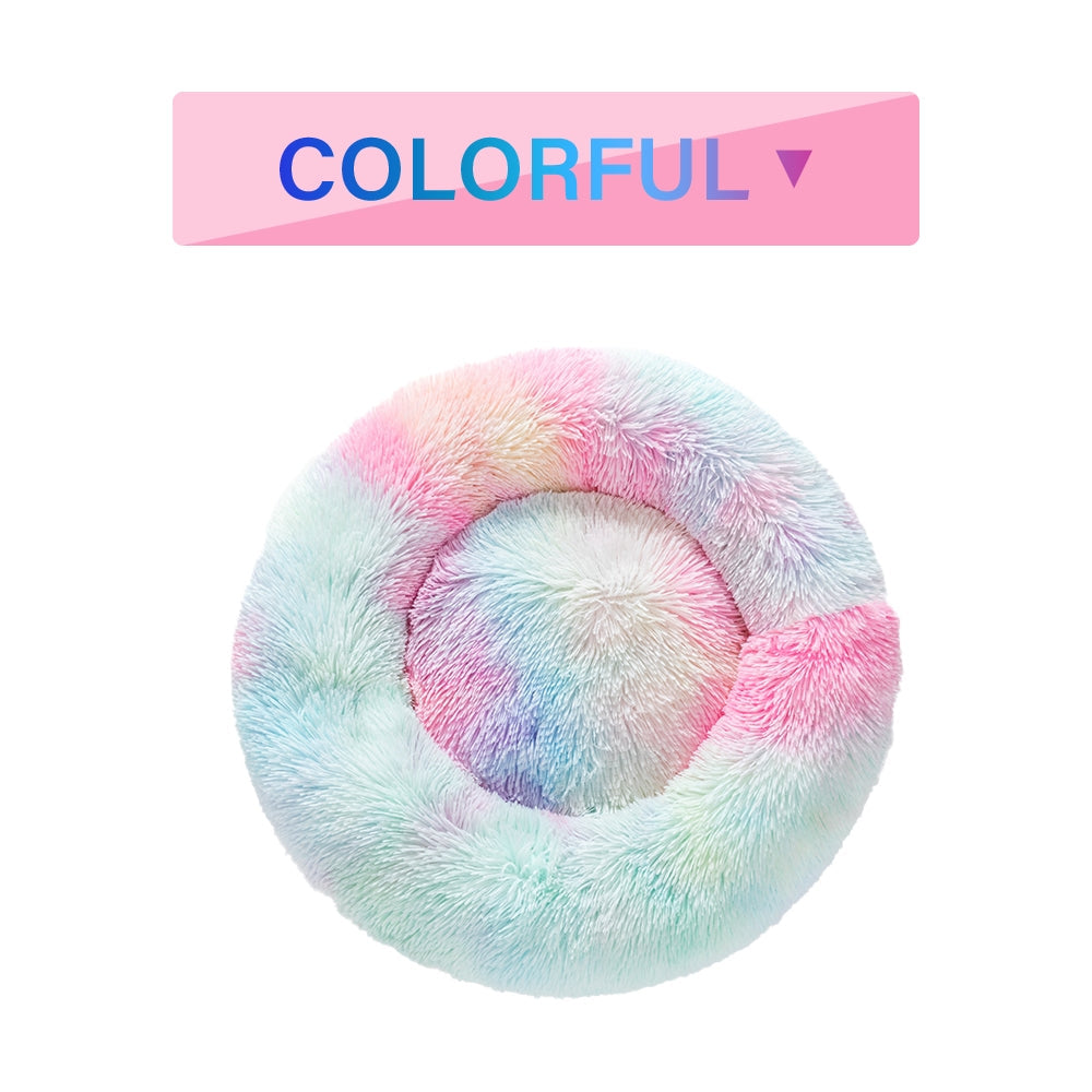 Cama para perro Donut esponjosa, cálida, suave, larga, cojín para mascota de peluche, casa para perro, cama para gato, sofá lavable para mascotas, estera calmante, camas grandes para perros