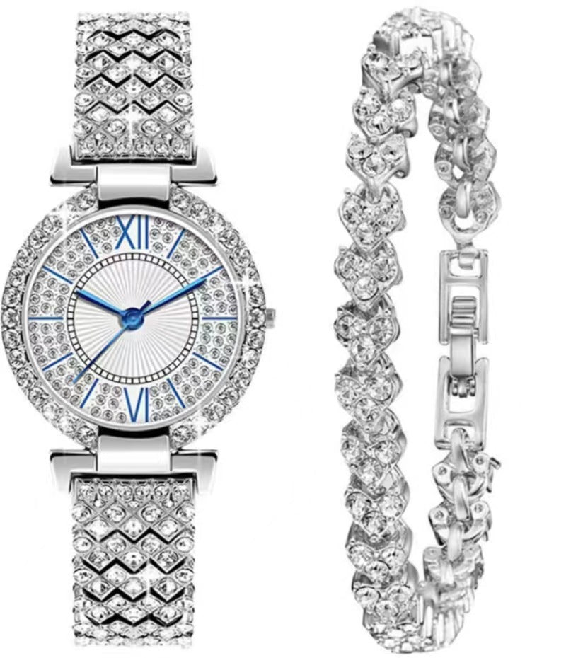 Reloj de cuarzo de lujo y elegante con diamantes que combina con todo para mujer