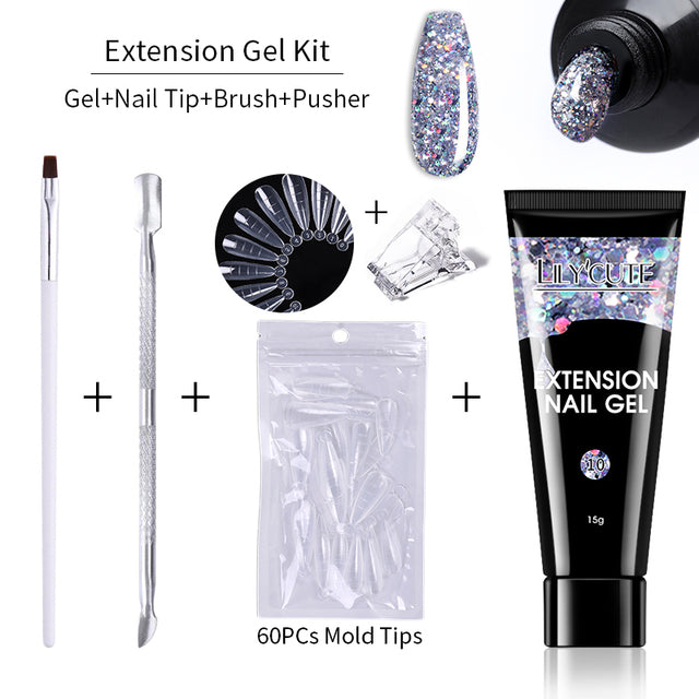 Kit de gel de extensión de uñas de 15 ml