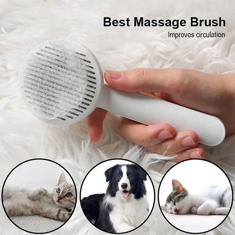 Brosses autonettoyantes pour chats, brosse de toilettage pour chiens et chats pour poils longs et courts, en douceur pour enlever le sous-poil lâche, tapis emmêlés