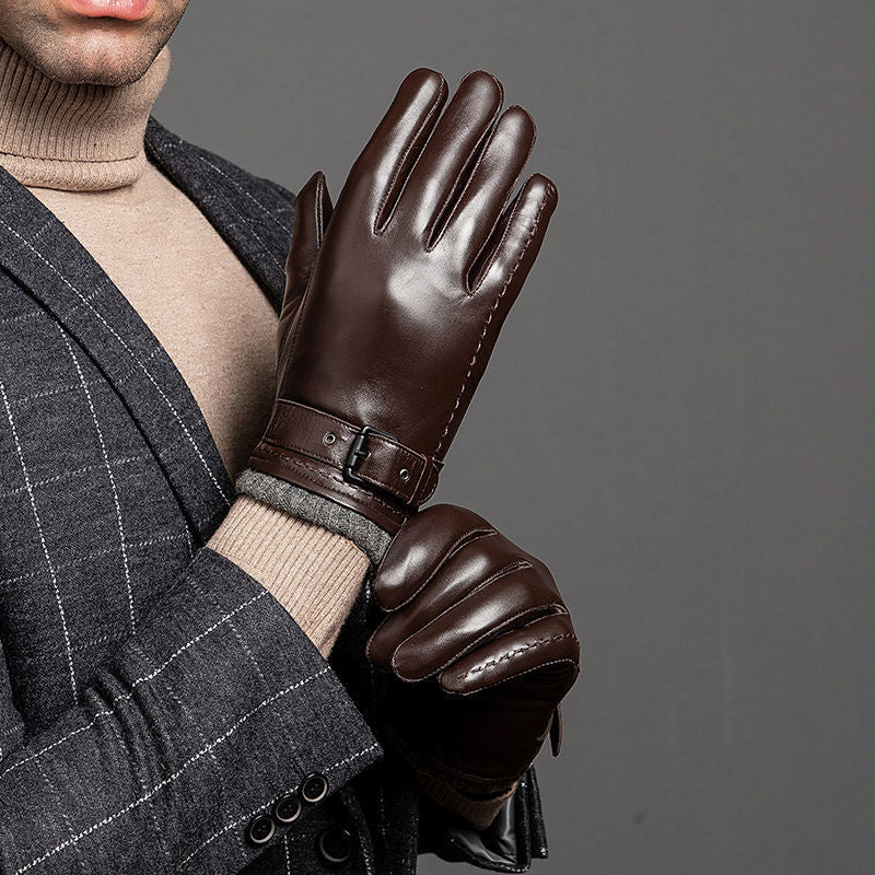 Gants thermiques et épaississants en peau de mouton pour la conduite et le vélo