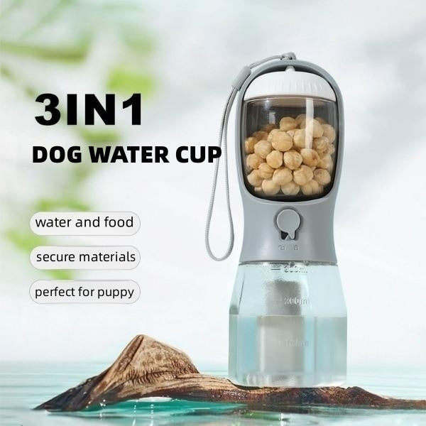 Tasse d'eau pour chien, sac poubelle pour nourriture potable, 3 en 1, petites tasses portables multifonctions pour animaux de compagnie, fournitures pour animaux de compagnie