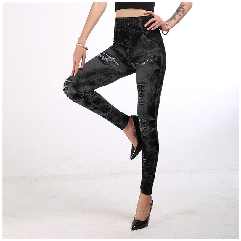 Faux faux leggings pantalons de yoga pour femmes