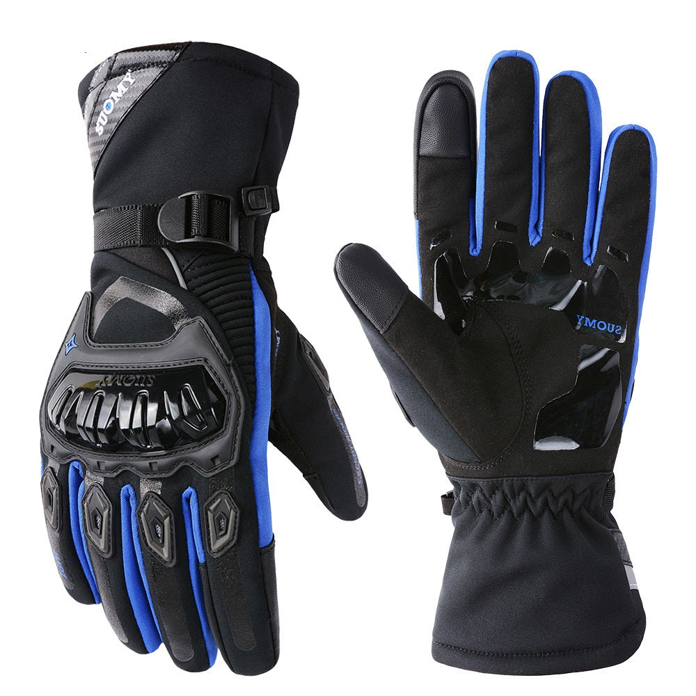 Gants longs coupe-vent imperméables et chauds pour écran tactile de moto d'hiver, pour voiture électrique