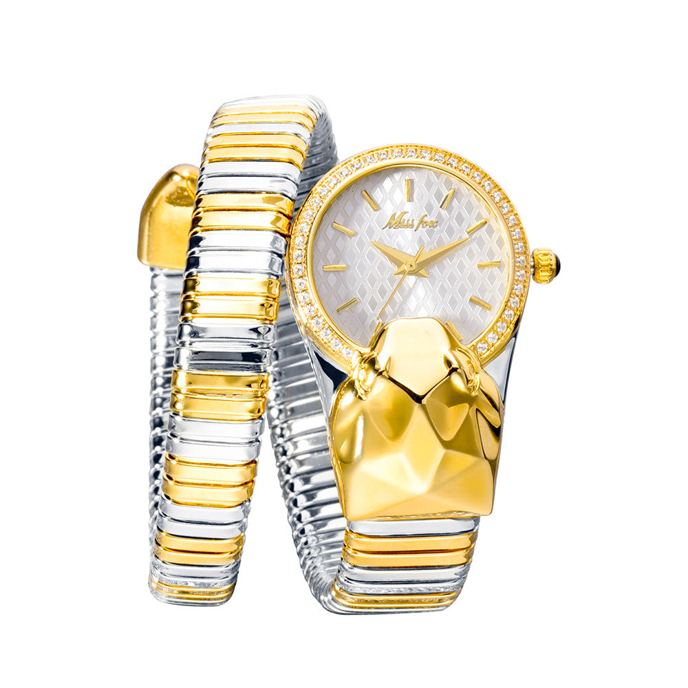 Women's Fashion Trend Diamond-encrusted Snake Watch