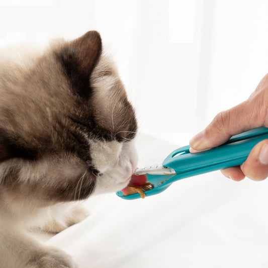 Le distributeur de cuillère à bande de chat chaud presse les outils d'alimentation pour animaux de compagnie de collation