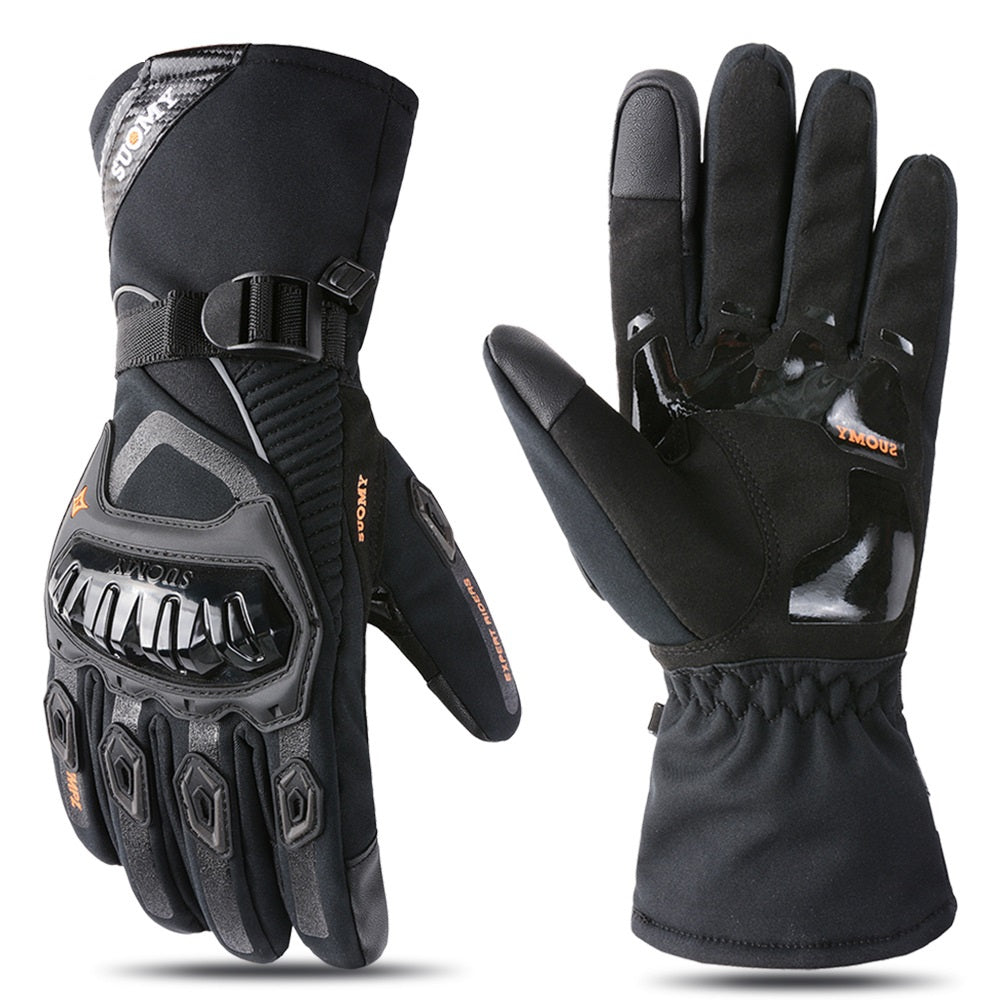 Gants longs coupe-vent imperméables et chauds pour écran tactile de moto d'hiver, pour voiture électrique