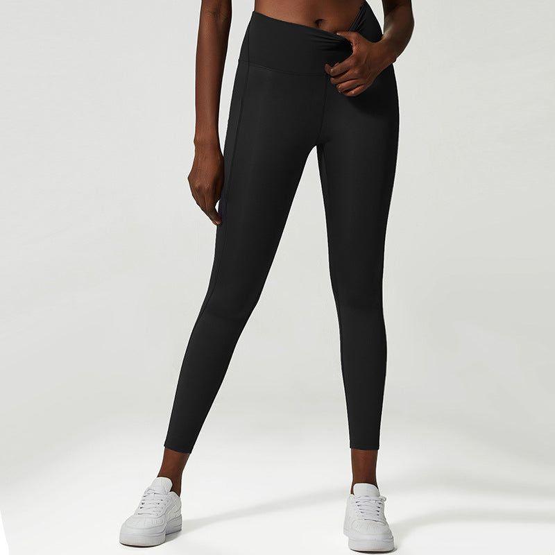 Pantalon de sport anti-bouclage avec poches latérales pour femmes