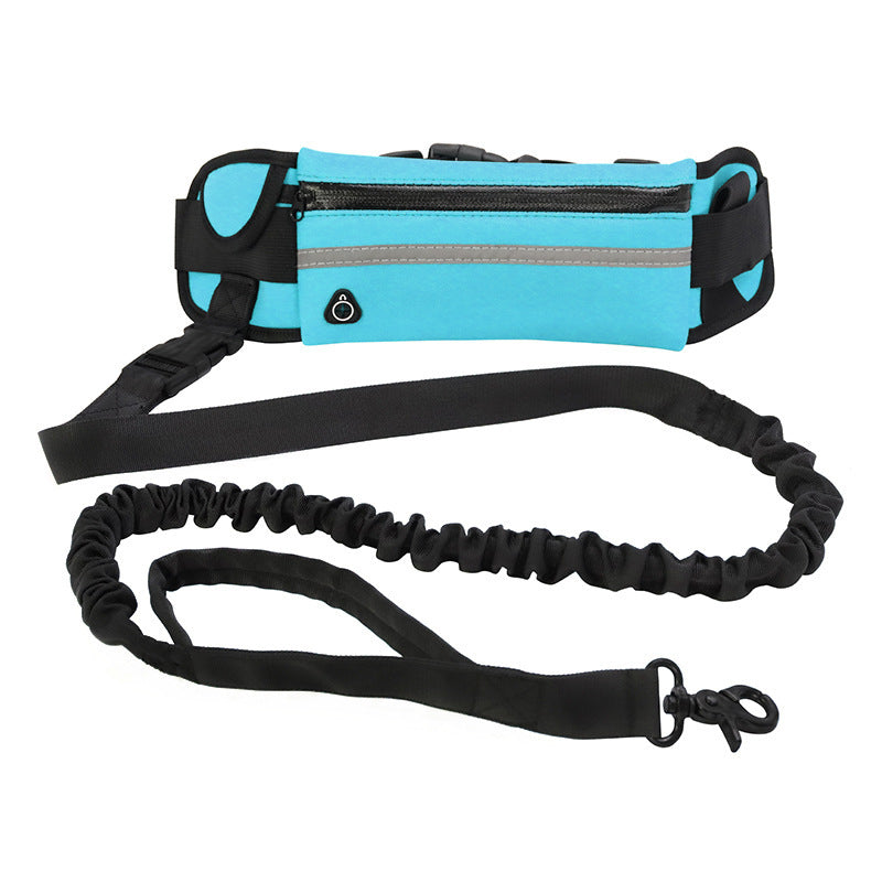 Laisse mains libres pour chien, ceinture de marche et d'entraînement pour animaux de compagnie, avec laisse élastique absorbant les chocs, pour grands chiens jusqu'à 180 lb, poche pour téléphone et porte-bouteille d'eau