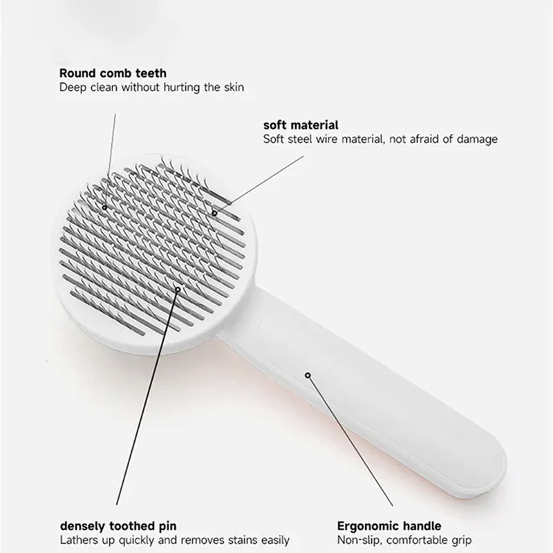 Brosses autonettoyantes pour chats, brosse de toilettage pour chiens et chats pour poils longs et courts, en douceur pour enlever le sous-poil lâche, tapis emmêlés