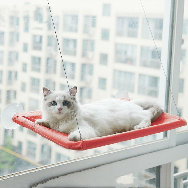 Hamaca colgante para ventana de gato con ventosa para arena para mascotas