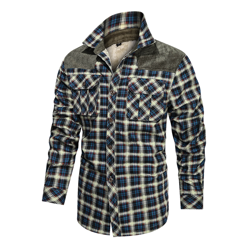 Chaqueta cálida de hombre de corte informal gruesa de lana de otoño e invierno