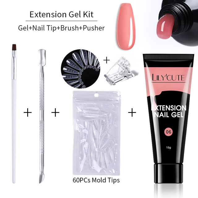 Kit de gel de extensión de uñas de 15 ml