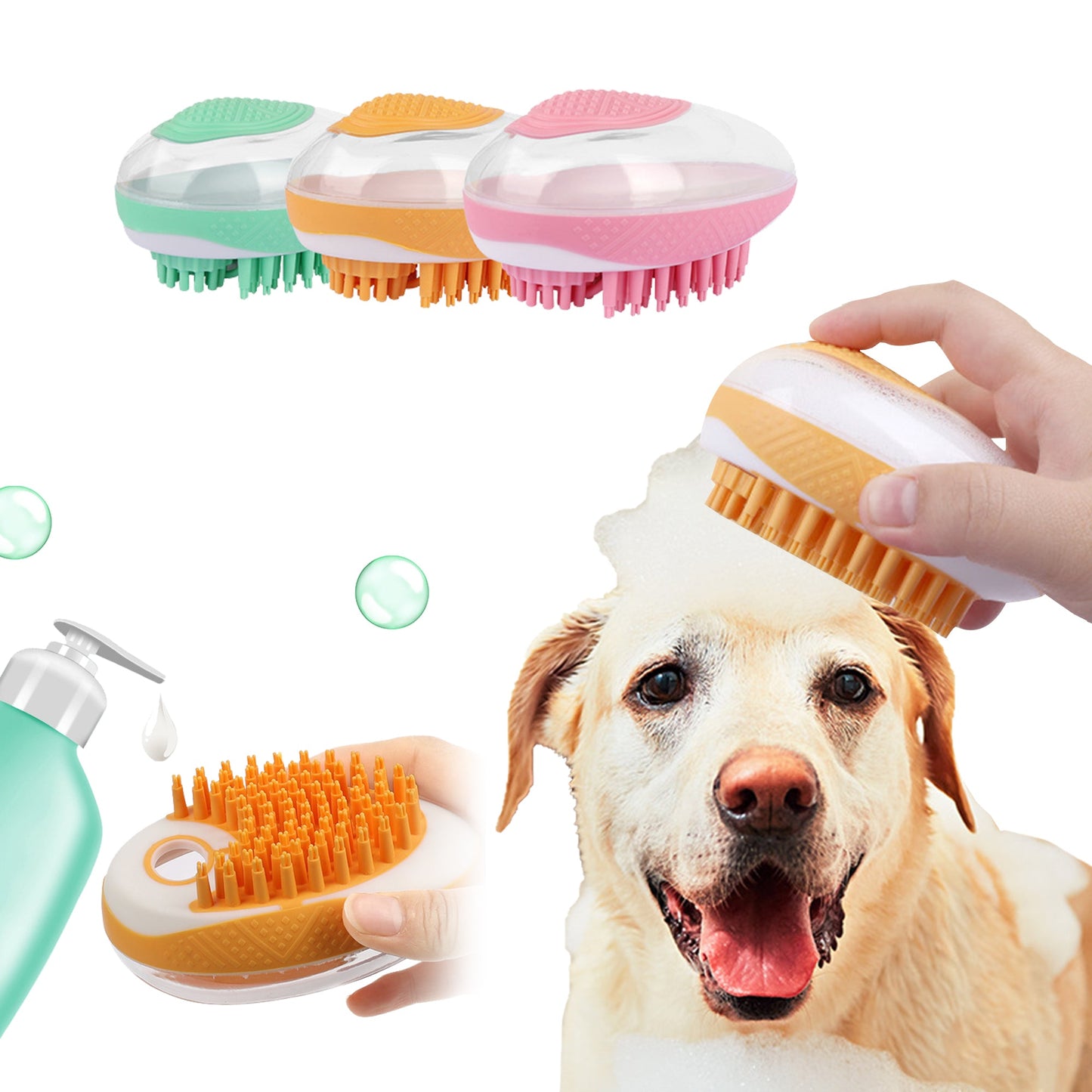 Brosse de bain 2 en 1 pour chien et chat, peigne de Massage SPA pour animaux de compagnie, douche en Silicone souple, toilettage des cheveux, outil de nettoyage pour chiens, produits pour animaux de compagnie