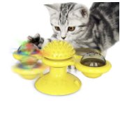 Moulin à vent rotatif pour chat, jouets multifonctions, dispositif de grattage des démangeaisons, jouet brillant pour dents