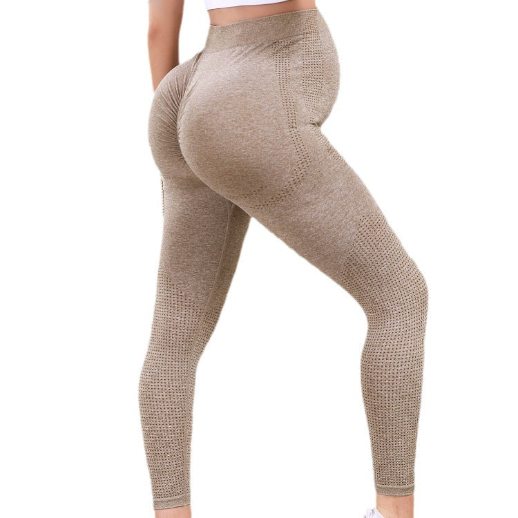 Leggings de nailon para mujeres embarazadas, cintura alta, levantamiento de cadera, Fitness