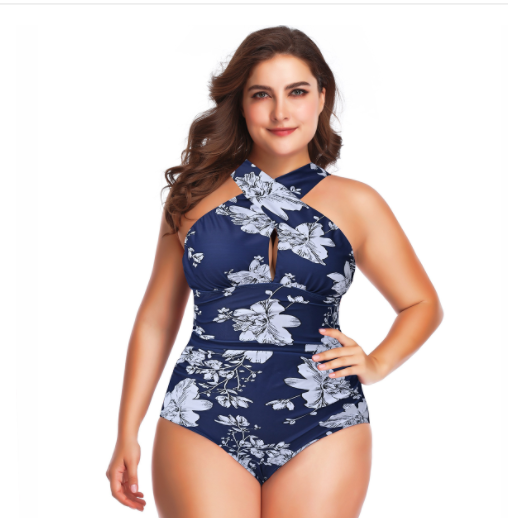 Les nouveaux maillots de bain une pièce grande taille européens et américains Cross