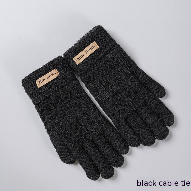 Cold Protection Thickening Touch Screen Fleece-lined Cycling Gloves