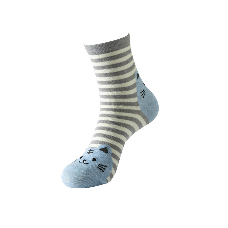 Women's Cat Medium Tube Casual Cotton Socks