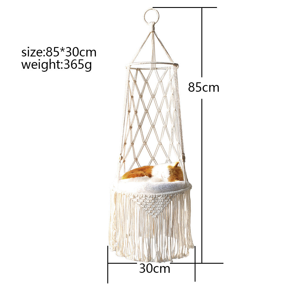 Macramé suspendu lit pour animaux de compagnie macramé chat hamac tenture murale chat hamac macramé chat lit-animaux cadeaux hamac macramé chat balançoire