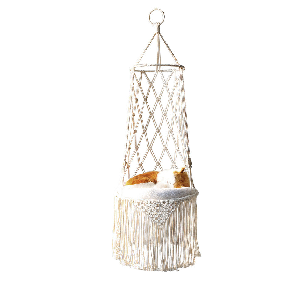 Macramé colgante cama para mascotas macramé gato hamaca colgante de pared gato hamaca macramé gato cama-regalos para mascotas hamaca macramé gato columpio