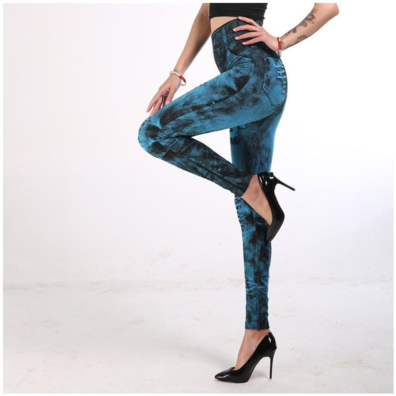 Faux faux leggings pantalons de yoga pour femmes