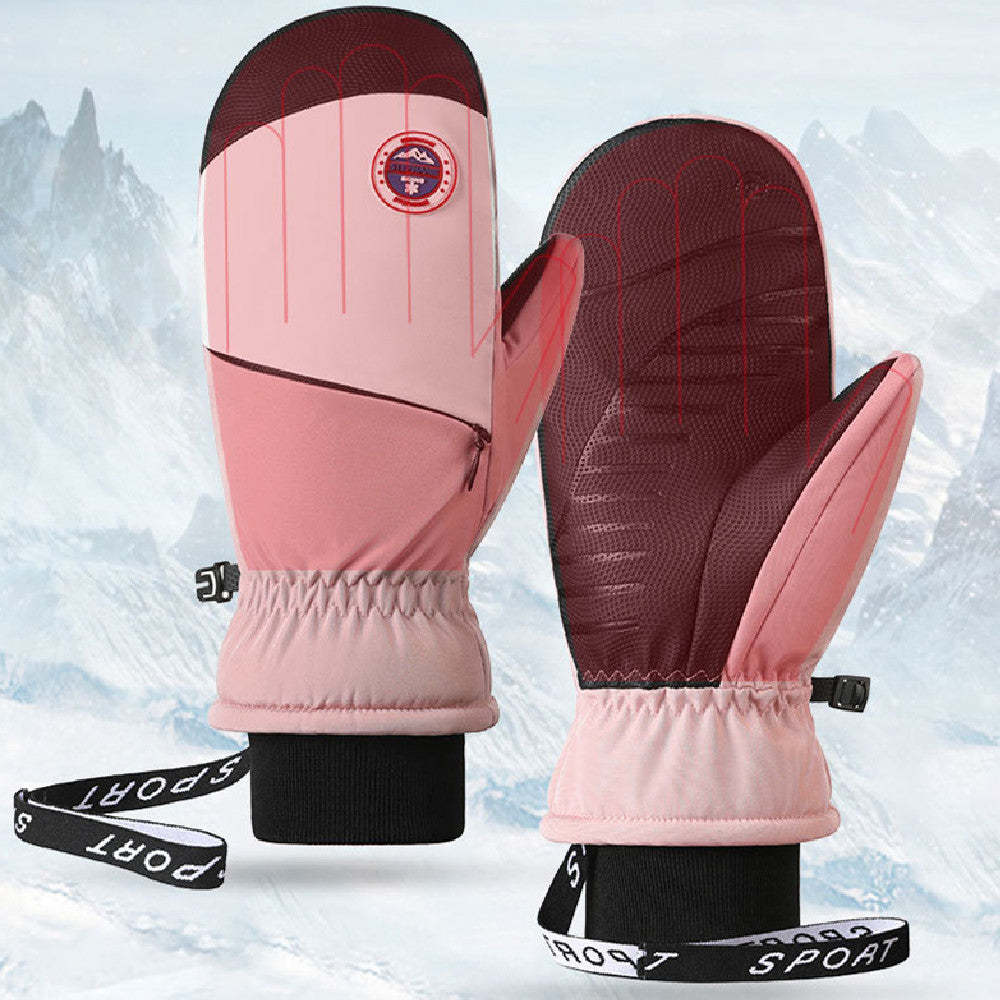 Windproof And Coldproof Thickened Plush Sports Cycling And Skiing Mittens