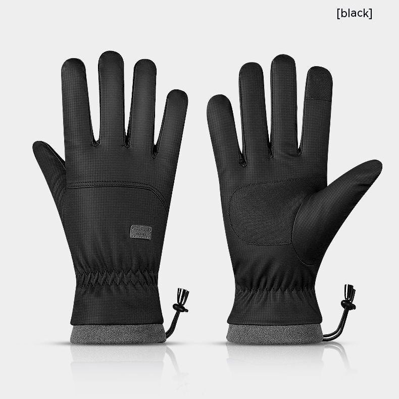 Guantes de poliéster para hombre y mujer, guantes de esquí con pantalla táctil, impermeables para exteriores, resistentes al viento, cálidos, para montar, dedo completo, polar, escalada