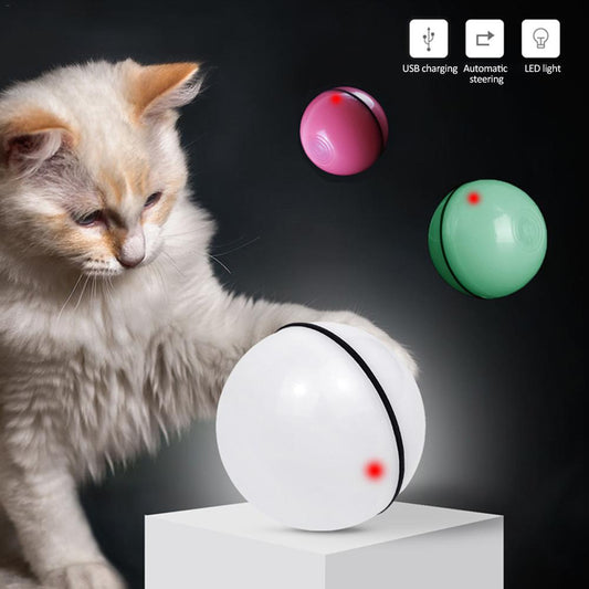 Boule de jouet de chat drôle d'animal familier de roulement électronique de laser de LED